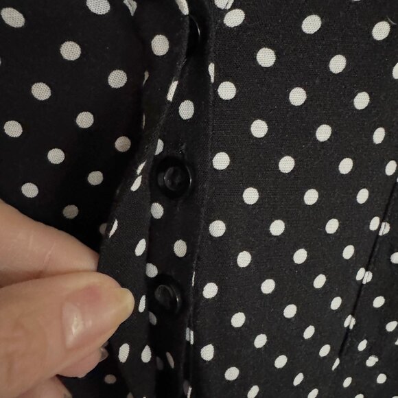 Torrid 4X BLACK and WHITE Polka Dot Harper 3/4 Sleeve Plus Size Top Blouse Tunic - Picture 5 of 14